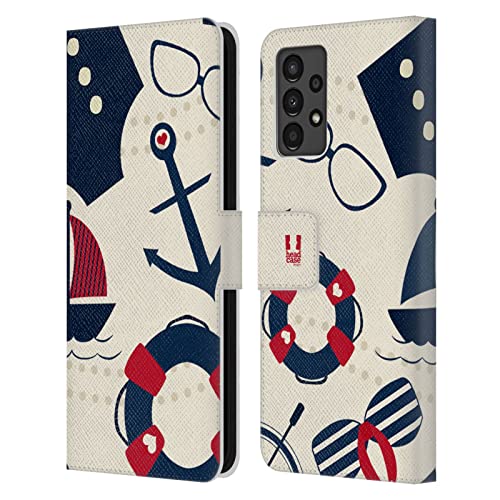 Étui portefeuille en cuir Samsung A13 Head Case Designs Couleur Nautique Éte