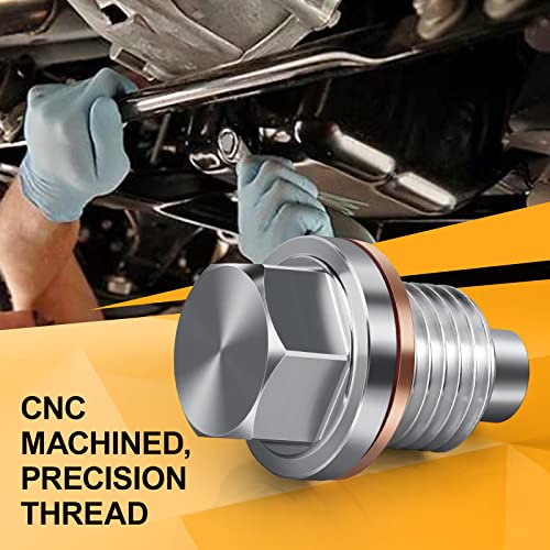 Tyfrozn T-M14*P1.5 M14 X 1.5 Magnetic Aluminum Oil Drain Plug Sump Drain Nut Bolt thumb #5