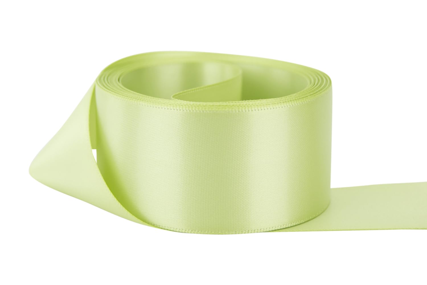 Ribbon Bazaar Double Faced Satin - Premium Gloss Finish - 100% Polyester Ribbon for Gift Wrapping, Crafts, Scrapbooking, Hair Bow, Decorating &amp; More - 7/8" Lime Juice 50yd Spool