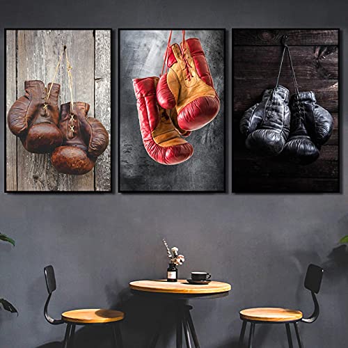 Toile gants de boxe decoration murale moderne affiche de sport chambre 50x70cm
