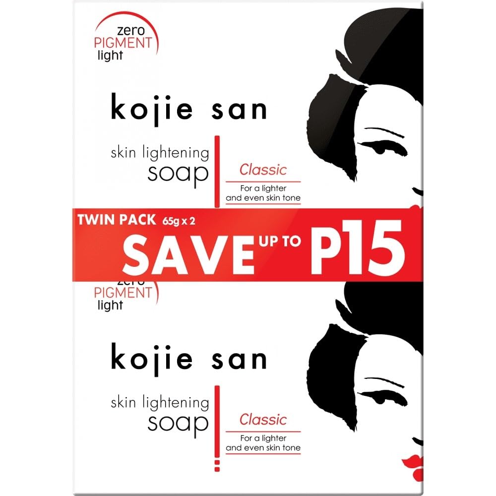 Kojie San Face & Body Complete Brightening Mini Set - 65 Gram x 2 Bars Soap, Body Lotion, Face Cream, and Facial Cleansing Brush