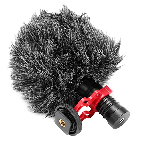 Image of Cardioid Pointing Microphone, Universal Video Microphone, Metal Small Audio Equipment with Vibration Brackets, 3.5mm TRS and TRRS Interfaces, for Live Streaming and Video Recordi