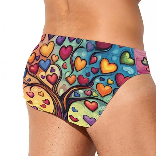 Love Heart Life Tree Men's Swim Trunks Briefs Swimsuit Swimwear Bathing for Underwear Beach4