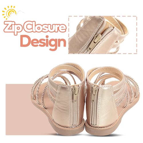 Vonair Girls Gladiator Sandals Cute Strappy Sandals with Zipper Summer Shoes for Little/Big Kids4