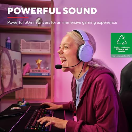 Trust Gaming GXT 489 Fayzo Gaming Headset for PC PS5, PS4, Xbox Series X, Purple, Universal - Image 2