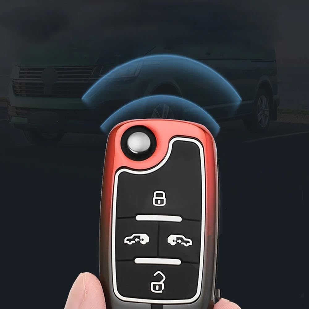 Per Seat Per Alhambra Guscio Lega Di Zinco Custodia Per Chiave Auto Copertura Completa Portachiavi Accessori(ROSSO)