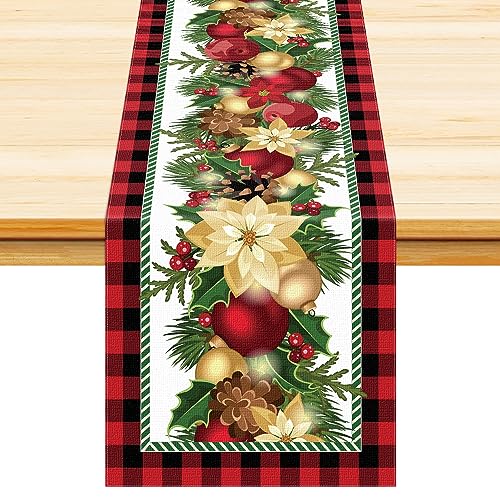 Nialnant 6-D Christmas Decorations Table Runners,Winter Christmas Table Decorations cover