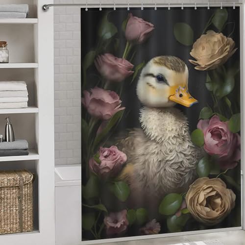 Rideau de douche canard baignoire imperméable lavable 168x183cm
