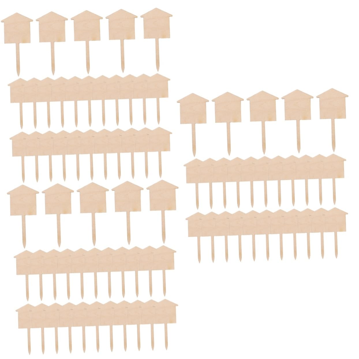 Yardwe 3 Sets Pflanzenetiketten Aus Holz Blanke Namensschilder 100 Stück Gartenpfähle Für Die Bepflanzung Im Innen- Und Außenbereich 50 Stück * 3