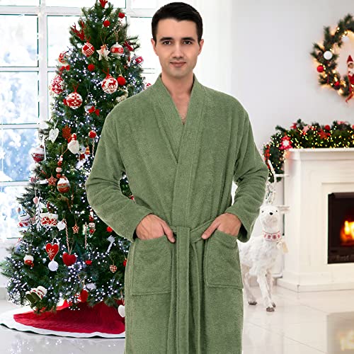 TowelSelections Mens Robe 100% Cotton Terry Cloth Towel Bathrobe Calf Length Shower Bath Robe for Men4
