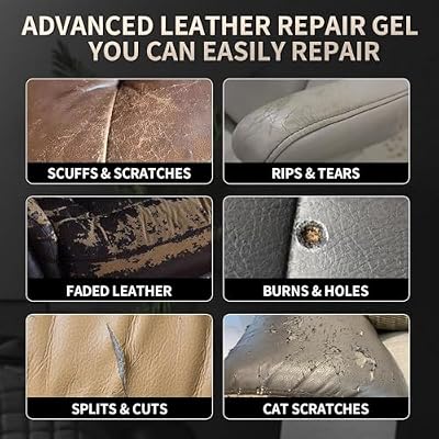 Advanced Leather Repair Gel, 2026 NEW Leather Repair Kit for Car Seat Vinyl Repair Kit, Professional Leather Repair Kit for Car Seat Multifunctional Couch and Jacket DIY Repair Kit (Pure Black)
