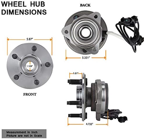AKKON - For 1995-2001 Ford Explorer | 1997-01 Mercury Mountaineer FRONT Wheel Hub & Bearing + ABS & 5 Lug 515003
