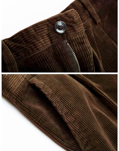 Kinghua Men's Corduroy Pants Casual Loose Fit Straight Leg Wide Wale Corduroy Pants4