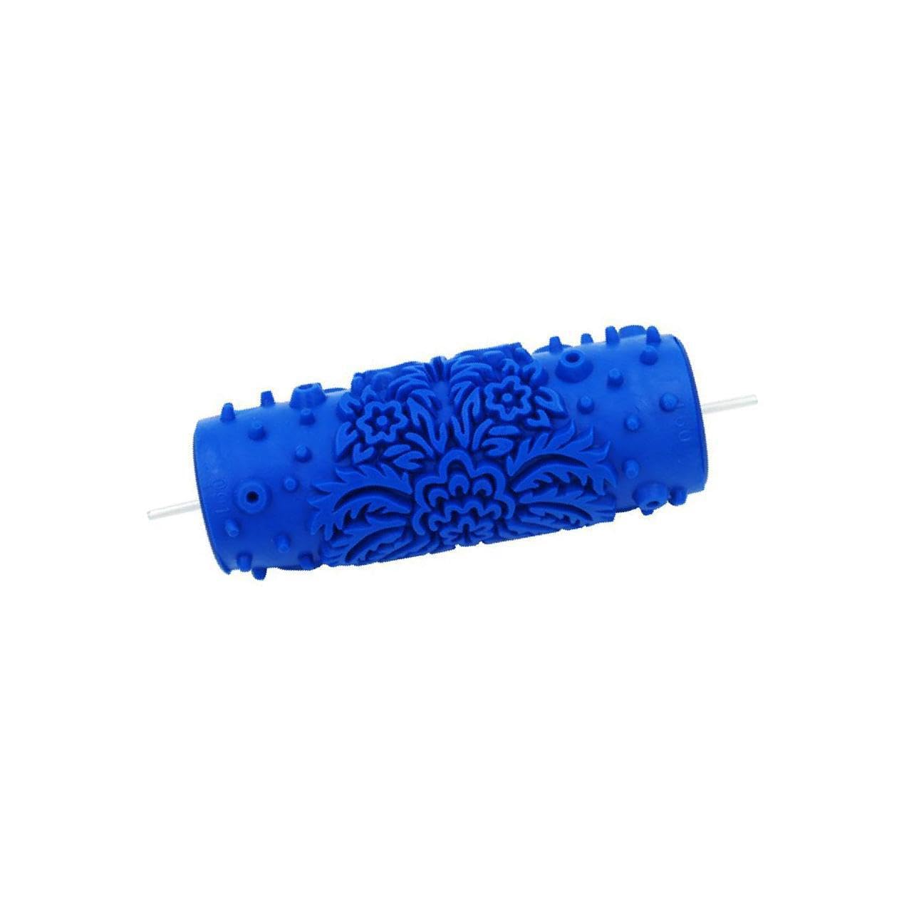 ALCXAZS Premium 5 Embossed Pattern Painting Roller Brush Tool for Wall DIY Decor Easy to Home Rubber, Blue, 5 Inch Type C