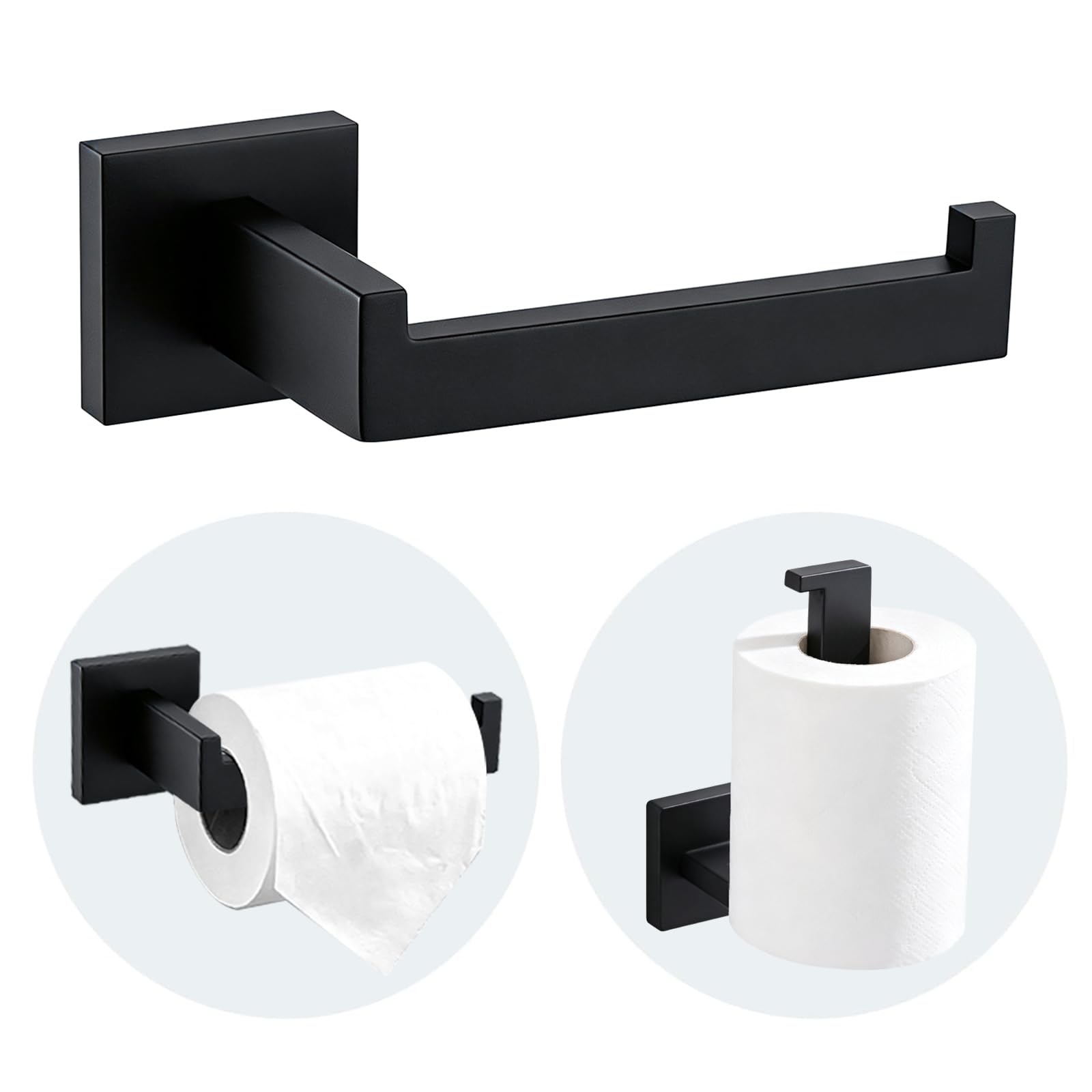 JOPOFI Toilet Paper Holder - Bathroom Toilet Roll Holder - Matte Black