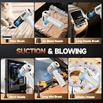 Car Vacuum Cleaner Cordless Powerful, 24000PA Handheld Vacuum Portable, Mini Vacuum with 3 Modes, LED Display, One-Click Empty, Rechargeable Duster/Blower/Pump Hand Vacuum for Car, Home,Office