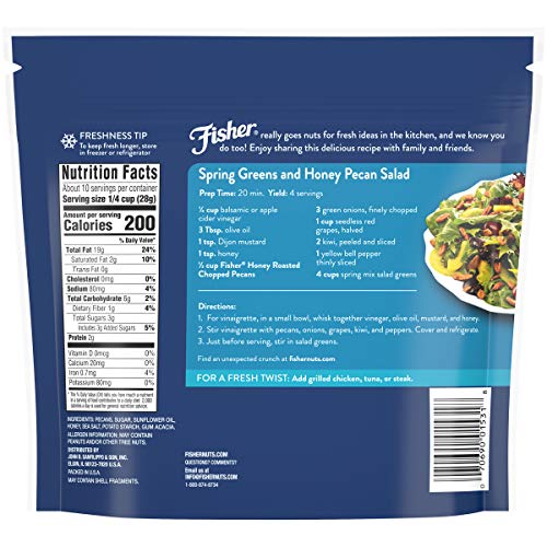 Fisher Honey Roasted Chopped Pecans, 10 Ounces, No Preservatives, Naturally Gluten Free, Non-Gmo, Vegetarian Friendly #TOP1