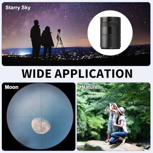 Anillo Adaptador para Telescopio PATIKIL de 7 mm, Tubo de Extensión con Rosca M48 x 0.75 mm en Ambos Extremos, Fabricado en Aleación de Aluminio, Negro, 2 Piezas miniatura 6