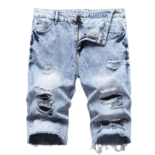 Short en jean pour homme taille moyenne avec fermeture éclair