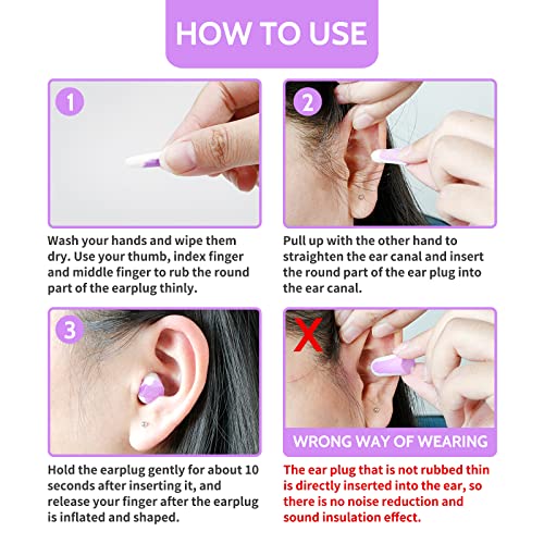 Lysian Ultra Soft Foam Earplugs Sleep-5 Pairs, 38Db Noise Cancelling Ear Plugs For Sleeping, Study, Shooting Range And Loud Sound Proof (Purple/White) #TOP6