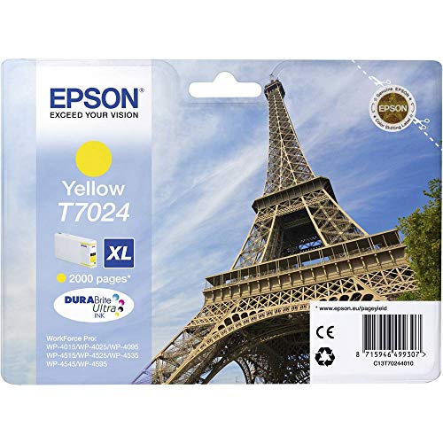 Epson 235E579 T7024 Tintenpatrone Eiffelturm XL, Singlepack gelb – Ansicht 1