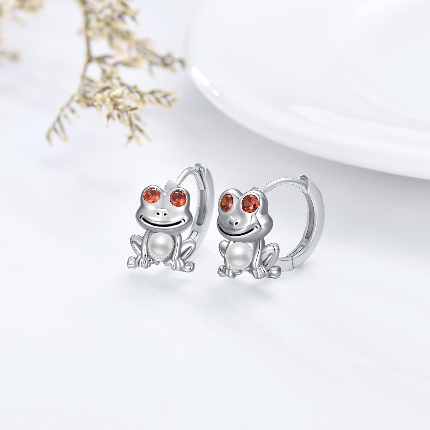 MUUYON Frog Earrings 925 Sterling Silver Cute Hoop Frog Earrings Hypoallergenic Frog Jewellery Gift for Women Girls - Image 5