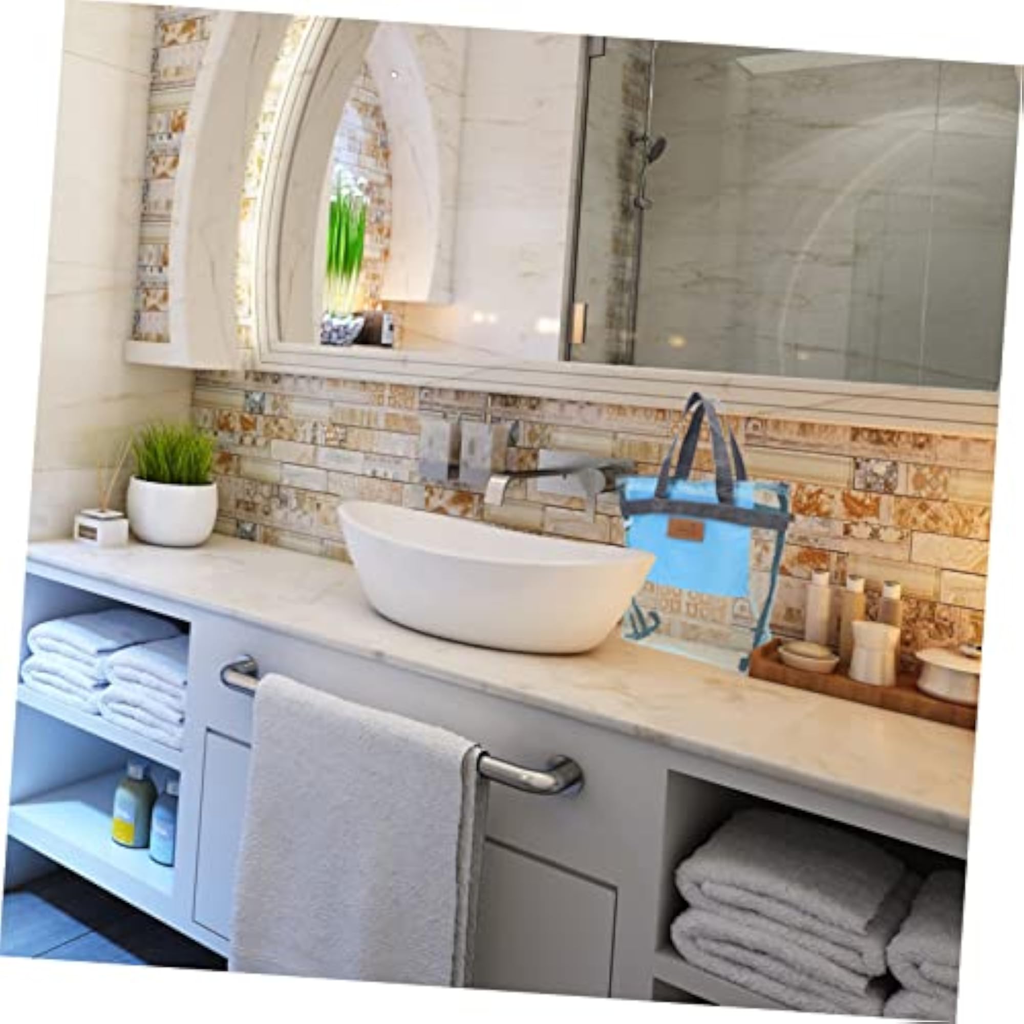 6 Pcs Grid Beach Bag Mesh Toiletry Bags