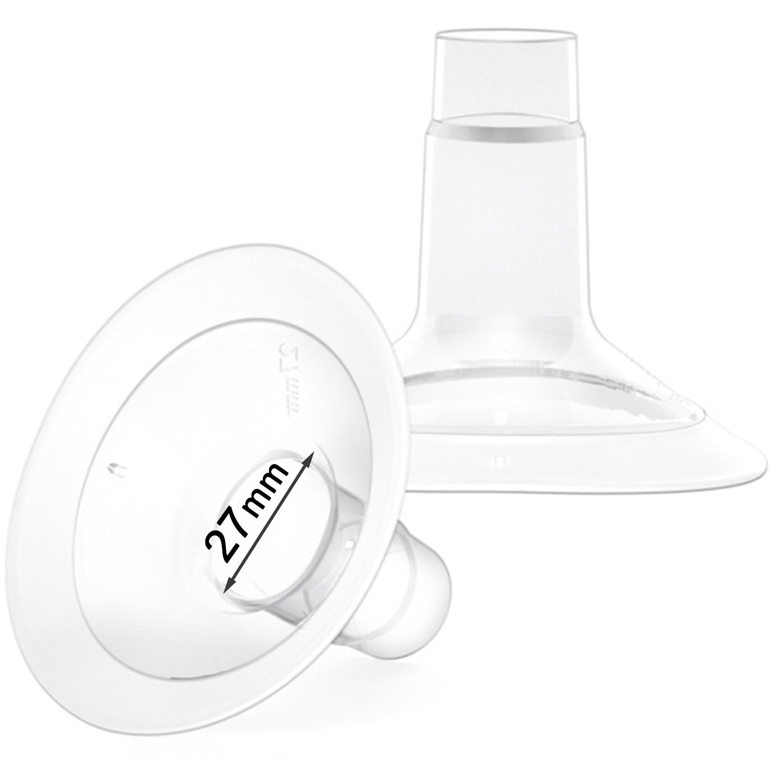 Replace Flanges 2-Pack of 27mm Breast Shields Compatible with Lansinoh, Medela, Spectra Breast Pumps, Pump Parts for Medela Breast Shields Personalfit