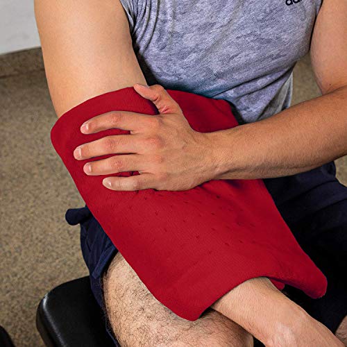 Cure Choice Large Electric Heating Pad for Back Pain Relief + Storage Pouch, Ultra Soft 12"x24" Heating pad for Muscle Cramps - Heated Pad with Adjustable Temperature Settings (Maroon)