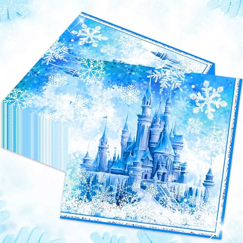serviettes papier flocons neige jetables fête hiver merveilleux mariage anniversaire decorations