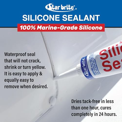 Image of STAR BRITE Marine Silicone Sealant - Waterproof, Durable, UV Resistant, for Fiberglass, Metal, Wood, Glass, Ceramic & More