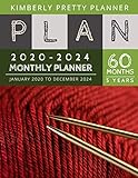  5 year monthly planner 2020-2024: 2020-2024 five year planner : password keeper and Journal, 60 Months Calendar (5 Year Monthly Plan Year 2020, 2021, 2022, 2023, 2024 )  knitting needle design