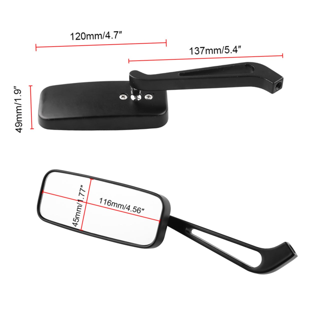 TOPBATHY 2 Paires Rétroviseur Miroir Rétro pour Guidon Accessoire de Remplacement Compatible et Adapté Aux Cruisers Tout et Scooters
