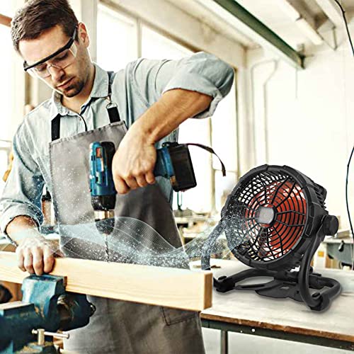 Runtop Rechargeable Fan Outdoor Floor Fan, Portable High Velocity Fan With Led Light, Usb Type C Port, 3 Speeds, Cordless Industrial Fan With Metal Blade For Garage/Patios/Gym/Camping(8 Inch) #TOP6