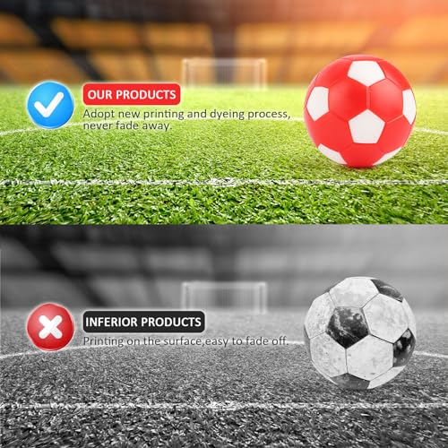 VFANDV 12 Stück Tischfußball, 32mm Tischfußball Kickerbälle, Tabletop Football aus ABS, Tischfussball Bälle Ersatzbälle für Erwachsene und Kinder Fußball Tisch Spiel Bedarf - Orange/Blau/Grün/Rot