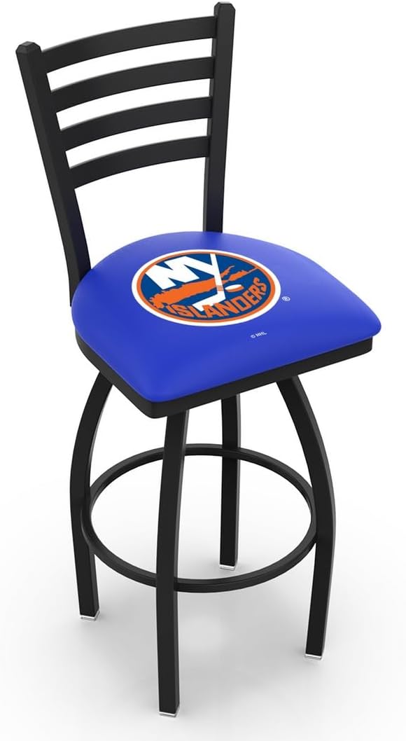 HBS L014 - Black Wrinkle Buffalo Sabres Swivel Bar Stool with Ladder Style Back by The Holland Bar Stool Co.