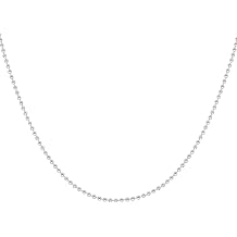ARGENTO REALE 925 Sterling Silver Necklace 1.5MM-5MM Bead Ball Link Chain Necklace, Dog Tag Army Chain for Pendants, Pallini, Gift, silver chain, Solid Silver, 16-30 Inch made in italy