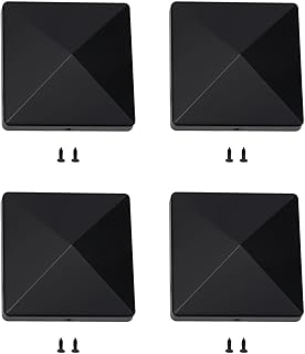 ABS Plastic Fence Post Cap, Post Cap With Screws, Protects Posts, Pre-Drilled Screw Holes For Fast(4pcs)