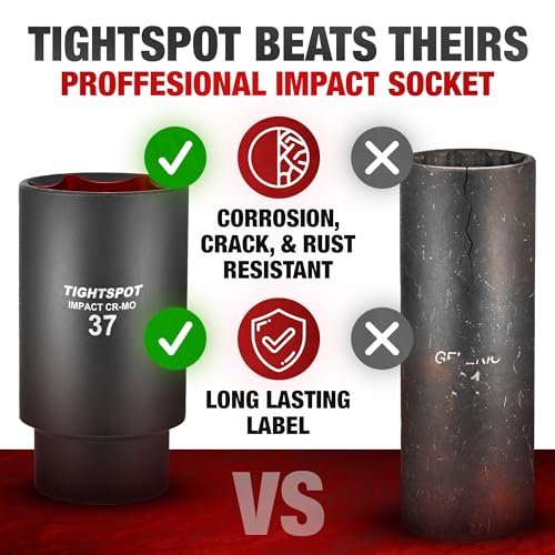 Image of TIGHTSPOT 1 /2 inch Dr 37 mm Deep Socket, Anti-Round 6-Pt, CRMO Steel