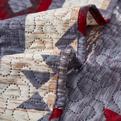 Oliven Black Bear Lodge Quilt Twin Size Rustic Bedding Antlers Lightweight Cabin Bedspread Bohemia Moon Stripe Coverlet Summer Bed Cover Rustic Home Decor #TOP4
