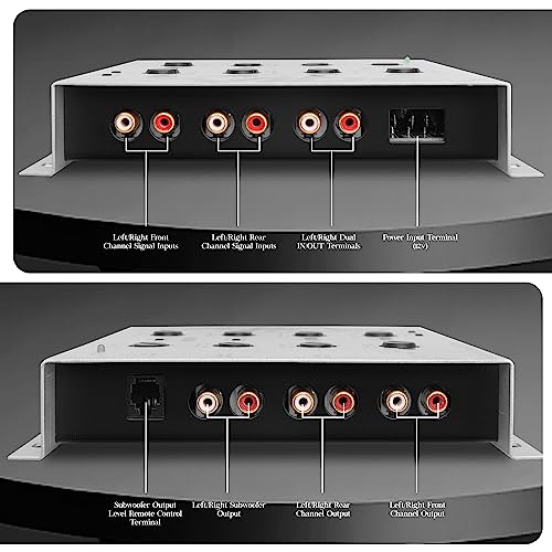 LANZAR Vibe Upgraded 3-Way Electronic Audio Crossover Network with Hi-Pass and Low-Pass Channel, 12dB Octave Slope, Remote Subwoofer Control, Parallel Input Switch- VIBEX6, White