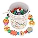 Produktbild Holzperlen Spielzeug Holz Threading Perlen Schnürung Perlen Jumbo Primary Stringing Perlen Set Montessori Spielzeug für Kleinkinder
