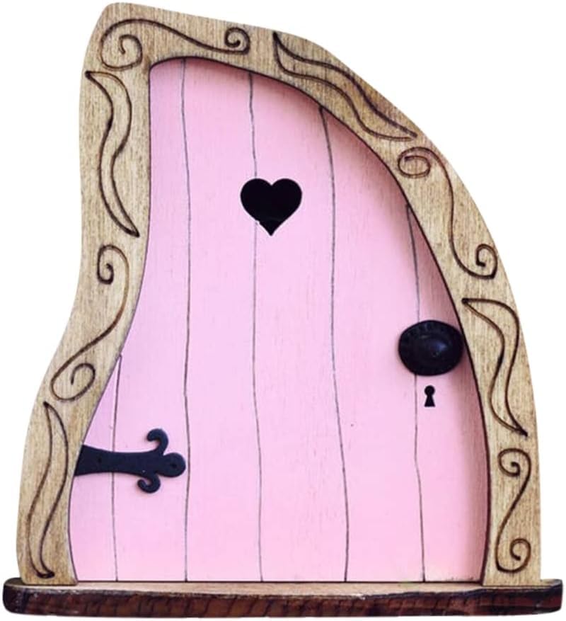 Enyolidimk Pink Garden Fairy Door Decoration
