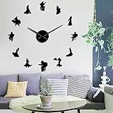  Danseurs de Flamenco Effet Miroir Grand Temps Miroir Mural Danseur Espagnol Silhouette Grand Studio de Danse Unique Mur Art décor (Noir, 27\