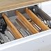 Produktbild 4 Stück Schubladen Organizer Ausziehbar Schubladenteiler Schubladeneinsatz Verstellbar Teiler Schubladen Fachteiler aus Bambus Küchenschränke Büro Kinderzimmer Schreibtisch Schublade Ordnung 4er Set