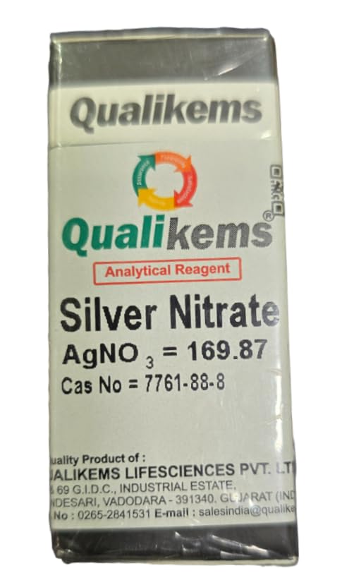 QUALIKEMS Silver Nitrate (25GMS) CAS NO=7761-88-8 (Lab use only) (B0D92LBBMR) Amazon Price History, Amazon Price Tracker