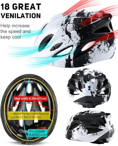 RaMokey Fahrradhelm Erwachsene mit Licht,Radhelm, Cityhelm Urban Fahrradhelm für Herren Damen mit...