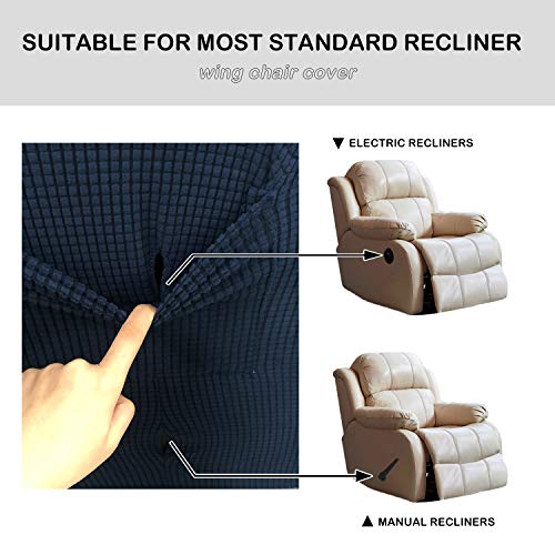 Vienlove Stretch Jacquard Recliner Chair Couch Cover 1 Piece Polyester Blend Sofa Furniture Protector Slipcovers With Side Pocket Machine Washable #TOP4