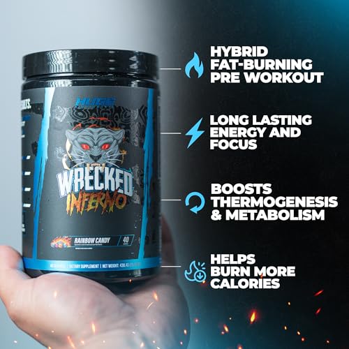 Image of Wrecked Inferno - Thermogenic Pre Workout For Men & Women, Increase Energy, Boost Thermogenesis & Metabolism, Enhance Exercise Performance - Contains L-Citrulline, L-Carnitine, Beta-Alanine & More