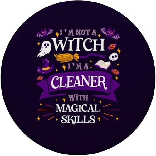 Miniatura 3 de Ain't a Witch - Cleaner With Magical Skills Halloween Women PopSockets Swappable PopGrip